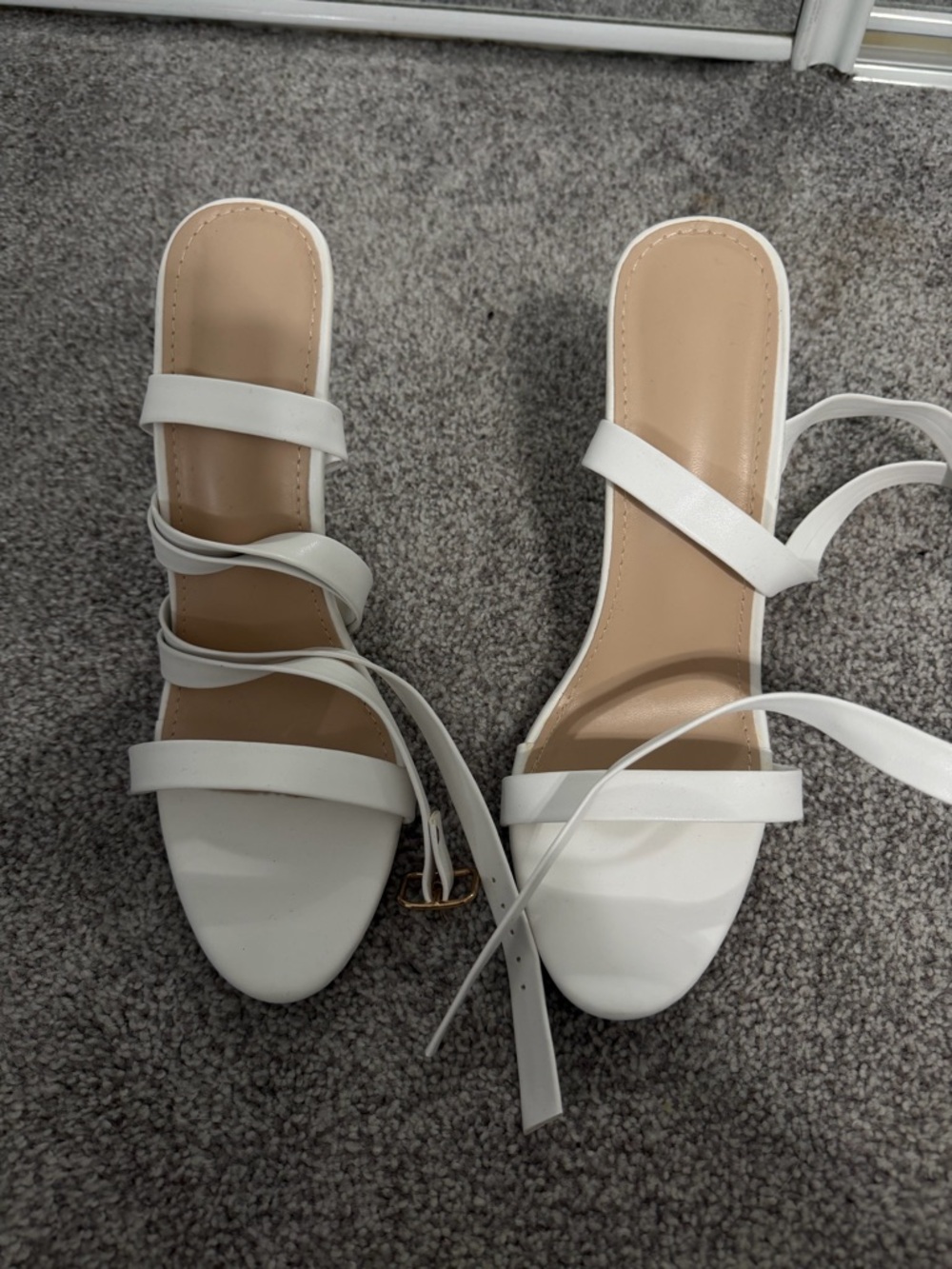 Women’s White Strappy Slide Sandals